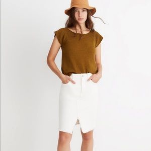 Madewell stretch denim pegged skirt in tile white